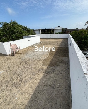 Outdoor waterproofing — Before